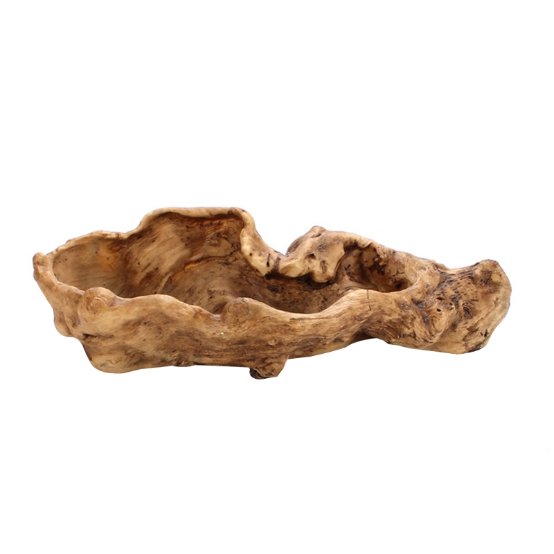Mini Bonsai Zen Garden - สไตล์ Pastoral Retro ภูมิทัศน์ดอกไม้หม้อเรซิ่น Tree Stump