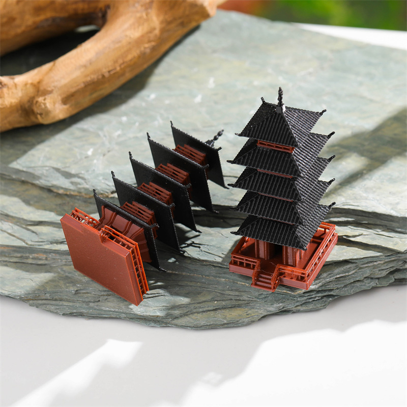 Mini Bonsai Zen Garden - รูปปั้นเจดีย์ขนาดเล็ก โมเดลอาคารโบราณ ตกแต่งสวนเซน บอนไซ และตู้ปลา