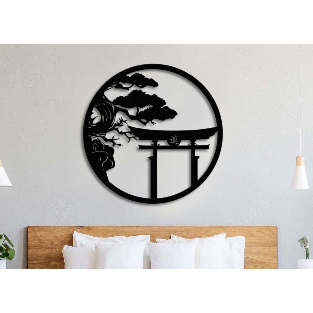 Bonsai Garden Wall - งานศิลปะติดผนังรูปต้นซากุระโลหะ ตกแต่งบ้านสไตล์ญี่ปุ่น บอนไซเหล็กแขวนผนัง ของตกแต่งบ้านสไตล์เรโทร สำหรับห้องนั่งเล่นและสวน