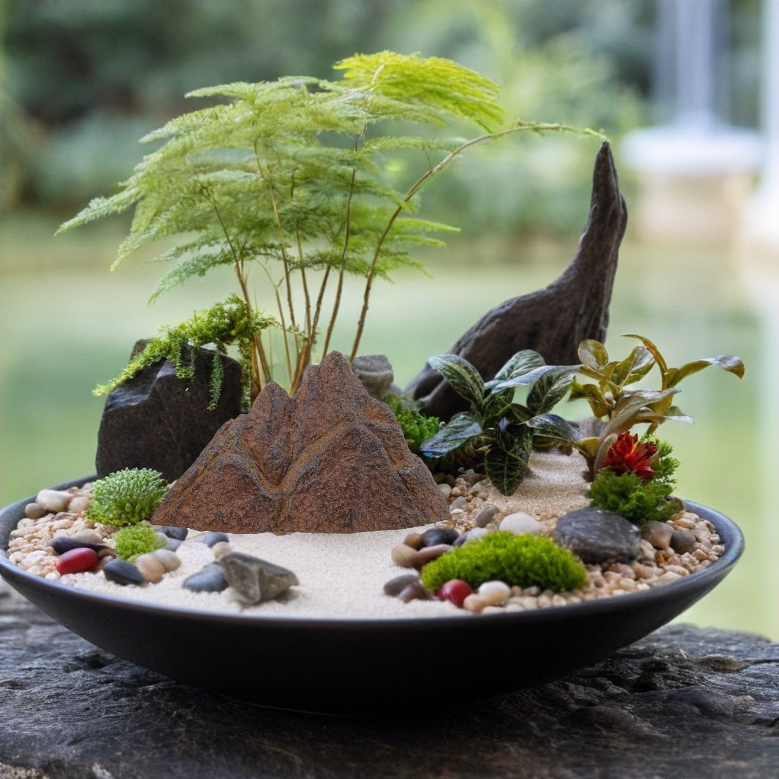 สวนหินจิ๋วสไตล์เซน ตกแต่งภูเขา - Mini Bonsai Zen Garden บทวิจารณ์และราคา