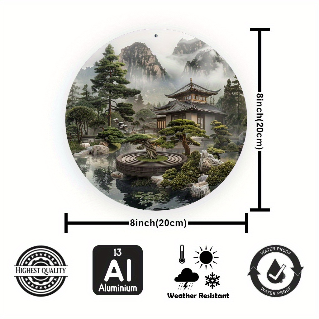 ป้ายโลหะอะลูมิเนียมทรงกลมลายสว - Bonsai Garden Wall บทวิจารณ์และราคา