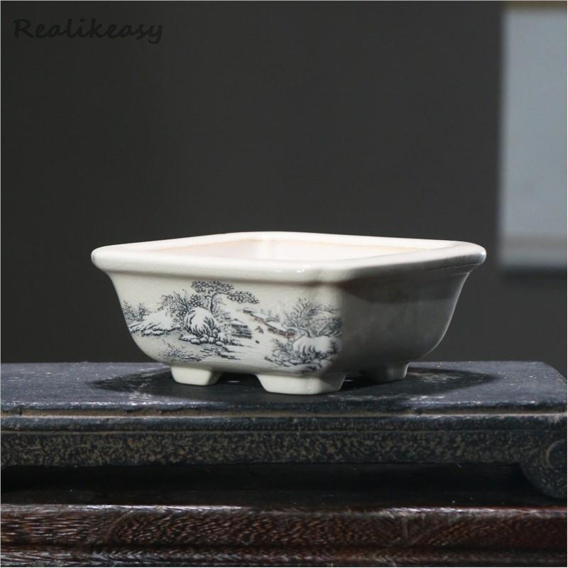 กระถางเซรามิกใส่ดอกไม้สีม่วงขน - Mini Bonsai Zen Garden บทวิจารณ์และราคา