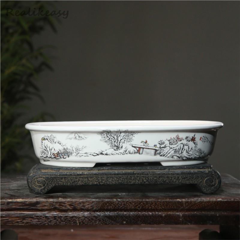 กระถางเซรามิกใส่ดอกไม้สีม่วงขน - Mini Bonsai Zen Garden บทวิจารณ์และราคา