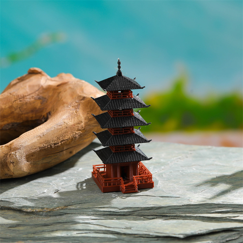 มินิเจดีย์รูปปั้นจีนโบราณอาคาร - Mini Bonsai Zen Garden บทวิจารณ์และราคา