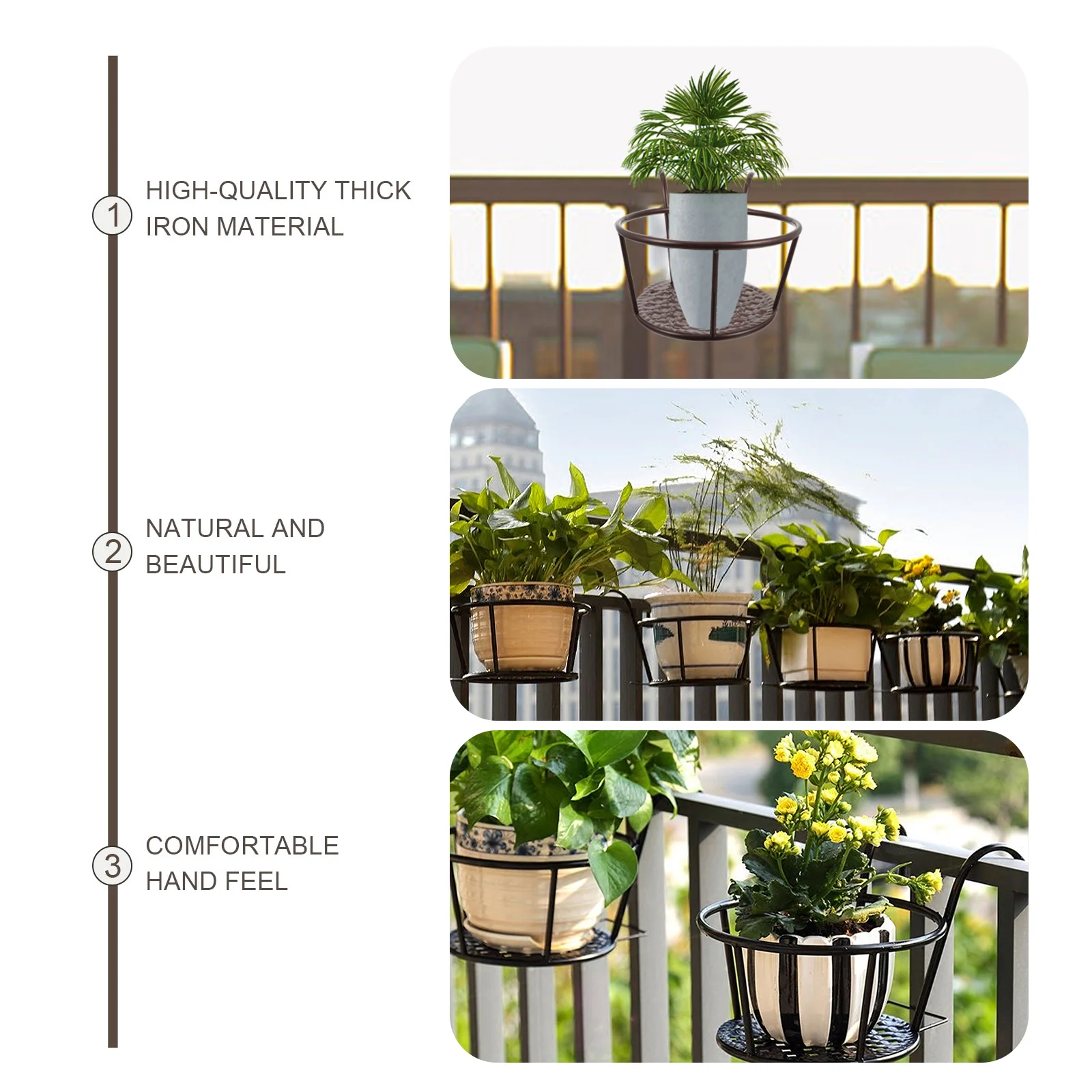 2 ชิ้นเหล็กดอกไม้หม้อแขวนผนังร - Bonsai Garden Wall บทวิจารณ์และราคา