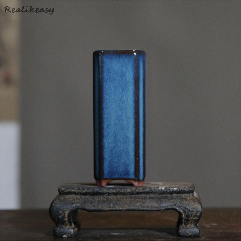 สีฟ้าสีม่วงดอกไม้หม้อหลุมญี่ปุ - Mini Bonsai Zen Garden บทวิจารณ์และราคา
