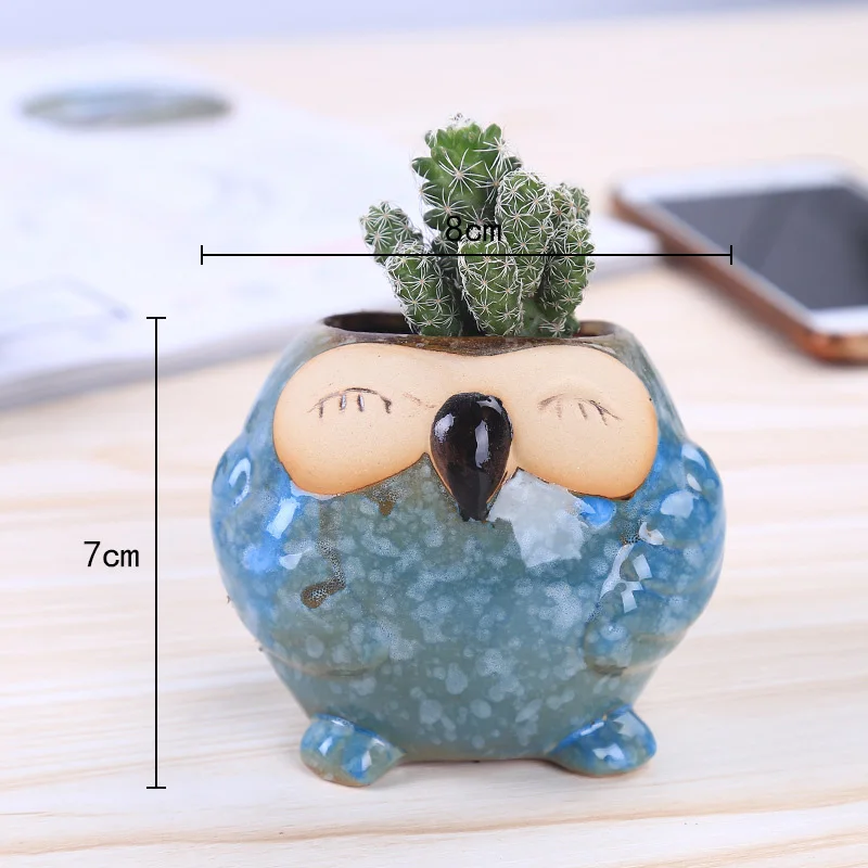 กระถางเซรามิกรูปนกฮูกขนาดเล็ก  - Bonsai Garden Wall บทวิจารณ์และราคา